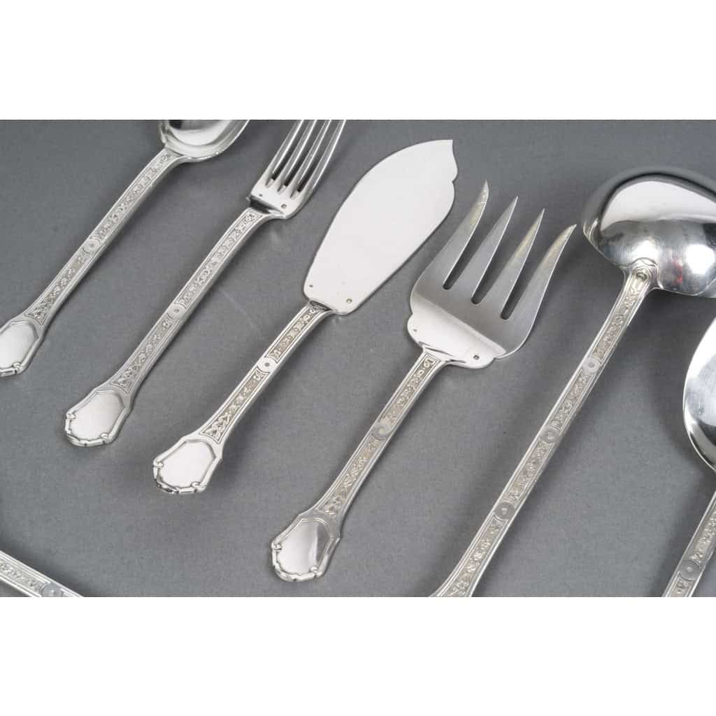 Tétard Frères Ménagère Argent massif 187 pièces Modèle “Versailles” 26