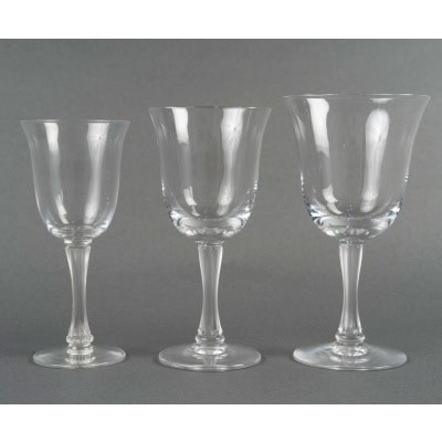 1939 René Lalique – Service De Verres Barsac Cristal Blanc – 24 Pièces