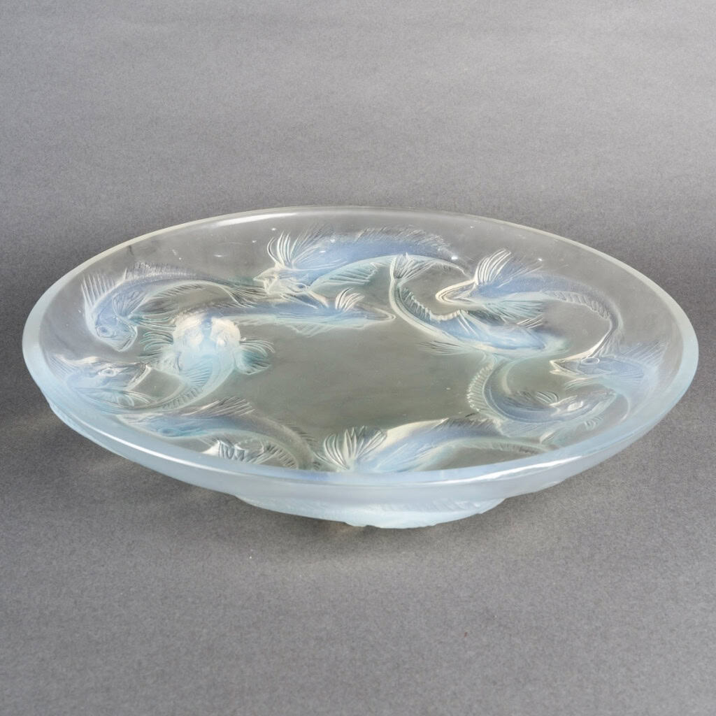 1920 René Lalique – Coupe Plat Martigues Poissons Verre Opalescent 3