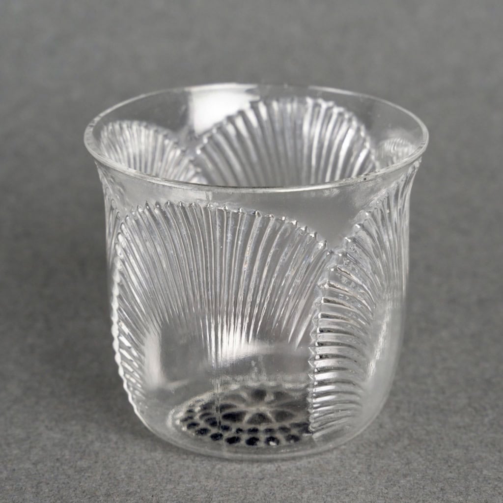 1922 René Lalique – Service Coquelicot Verre Blanc – 6 Verres, 1 Carafe, 1 Plateau 12