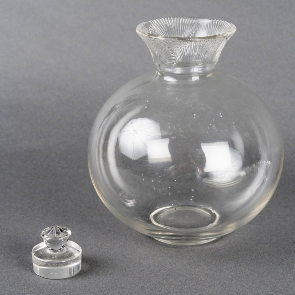 1922 René Lalique – Service Coquelicot Verre Blanc – 6 Verres, 1 Carafe, 1 Plateau 8