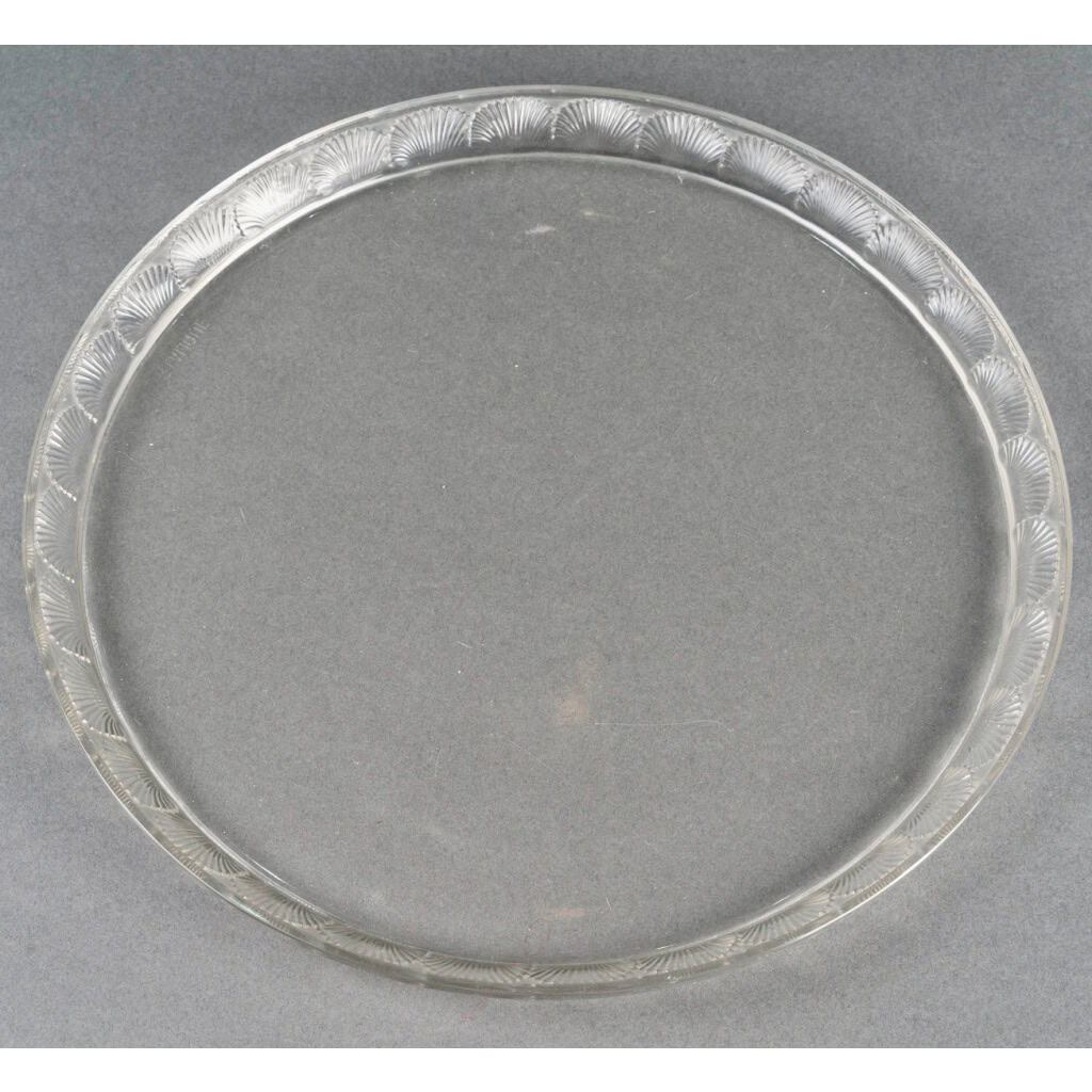 1922 René Lalique – Service Coquelicot Verre Blanc – 6 Verres, 1 Carafe, 1 Plateau 9