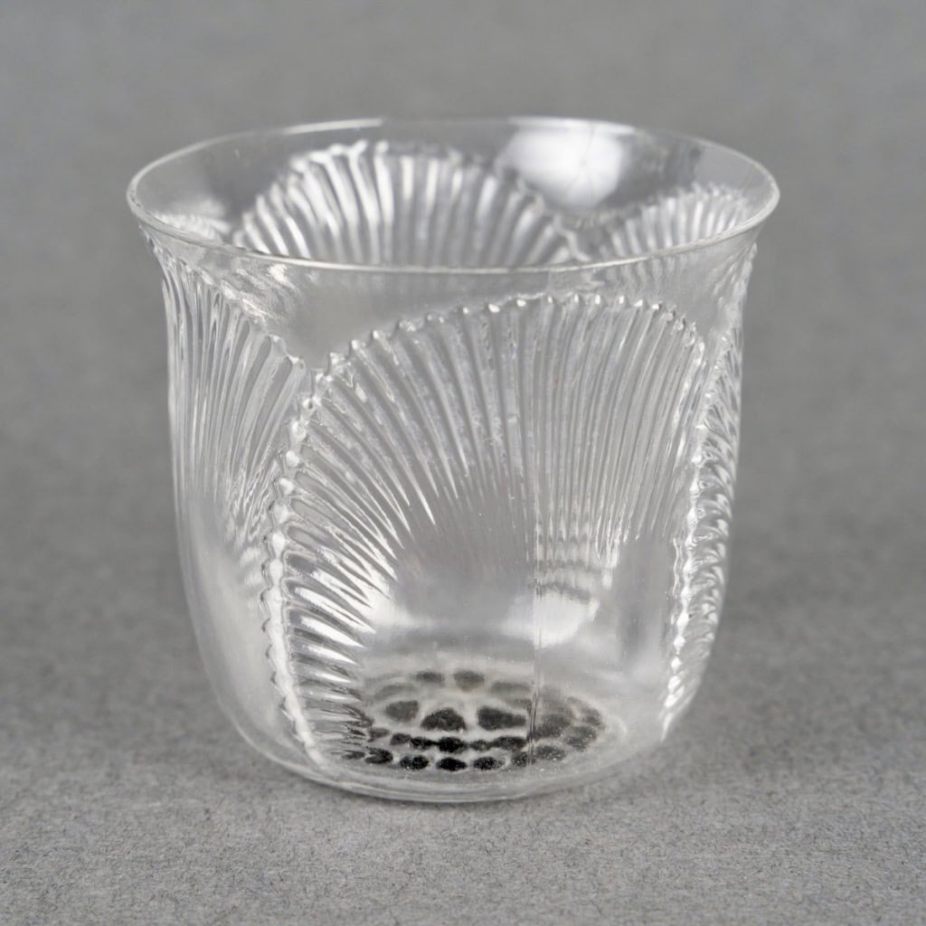 1922 René Lalique – Service Coquelicot Verre Blanc – 6 Verres, 1 Carafe, 1 Plateau 13