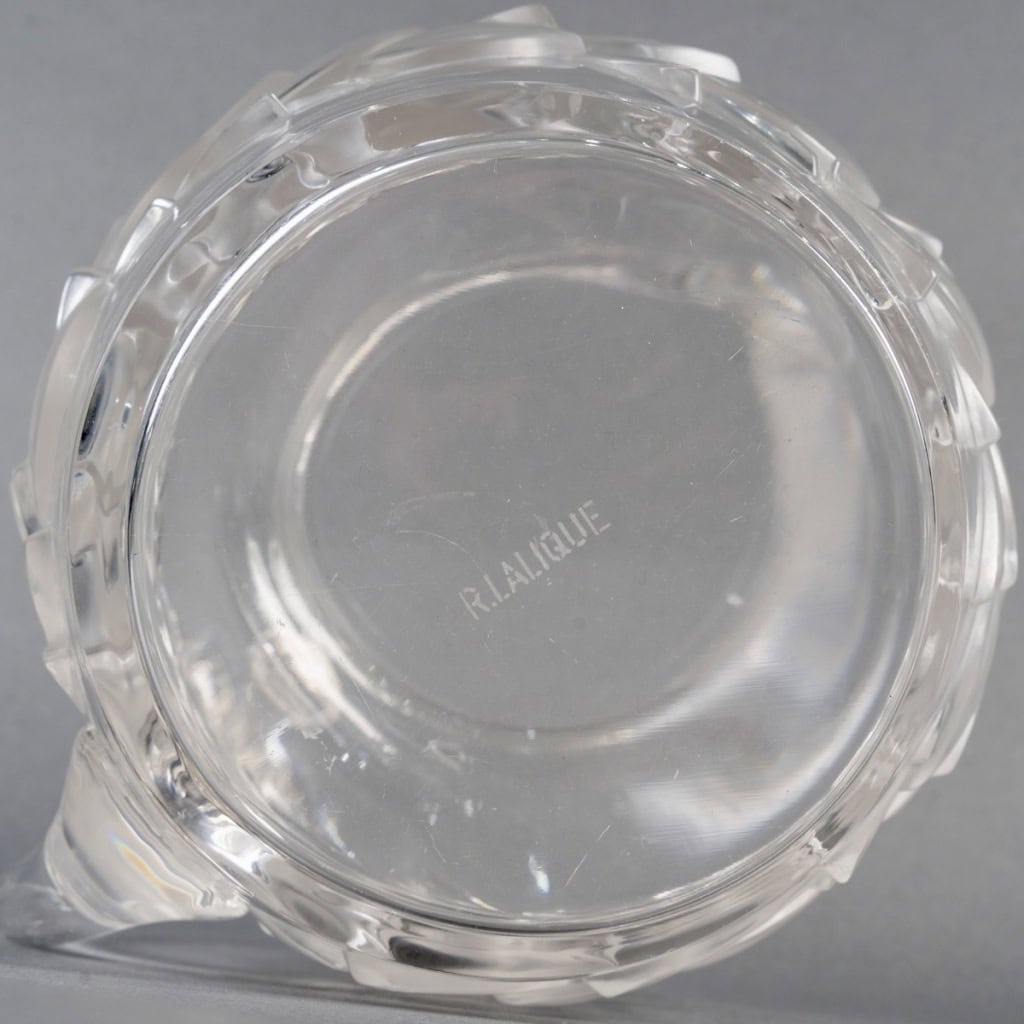 1931 René Lalique – Service Blidah Verre Blanc – 6 Verres, 1 Carafe, 1 Plateau 9
