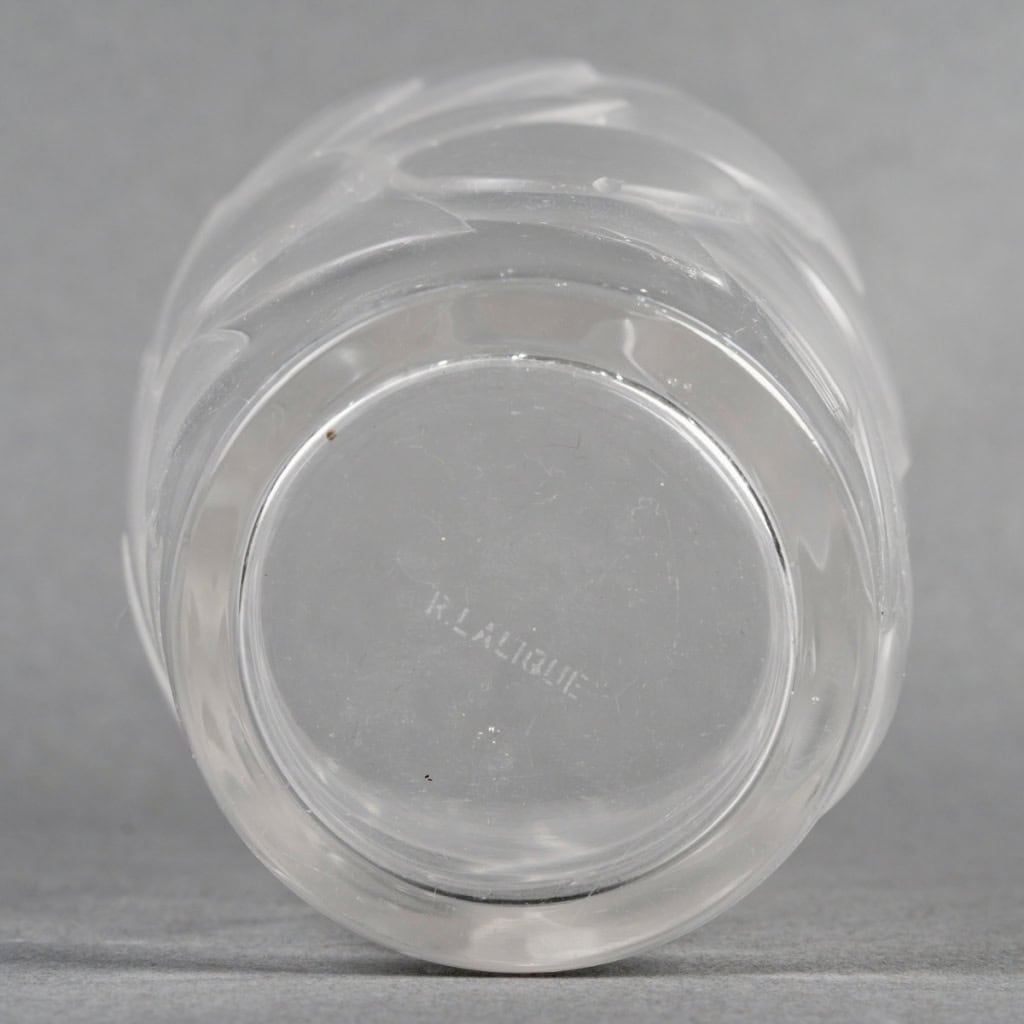 1931 René Lalique – Service Blidah Verre Blanc – 6 Verres, 1 Carafe, 1 Plateau 12