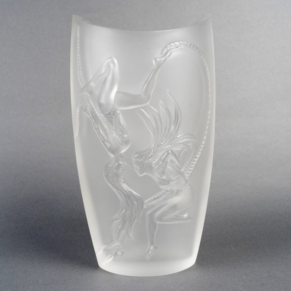 Lalique France – Vase « Cordes » Cristal Blanc 3