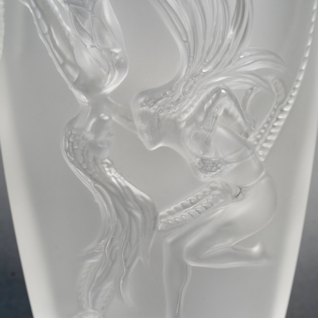 Lalique France – Vase « Cordes » Cristal Blanc 7