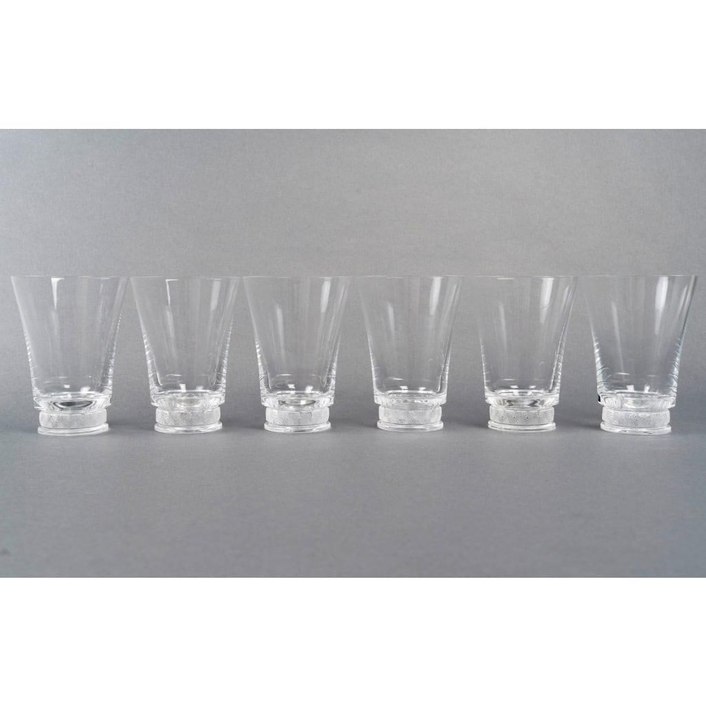 1942 René Lalique – 6 Gobelets Verres Reims Cristal 3