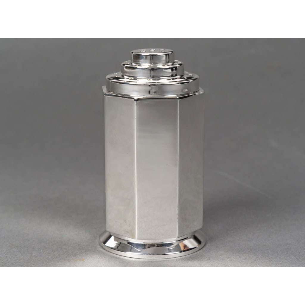 OLIER & CARON Saupoudreuse argent massif époque ART DECO 1930 4