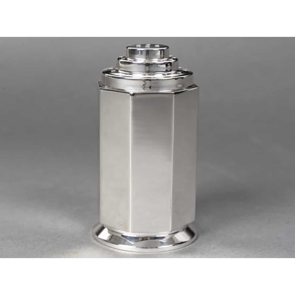 OLIER & CARON Saupoudreuse argent massif époque ART DECO 1930 5