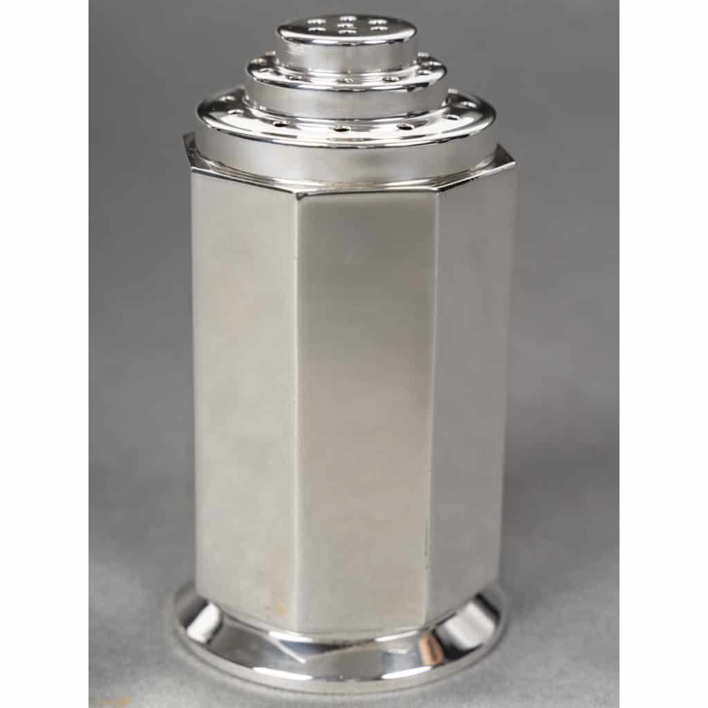 OLIER & CARON Saupoudreuse argent massif époque ART DECO 1930 7