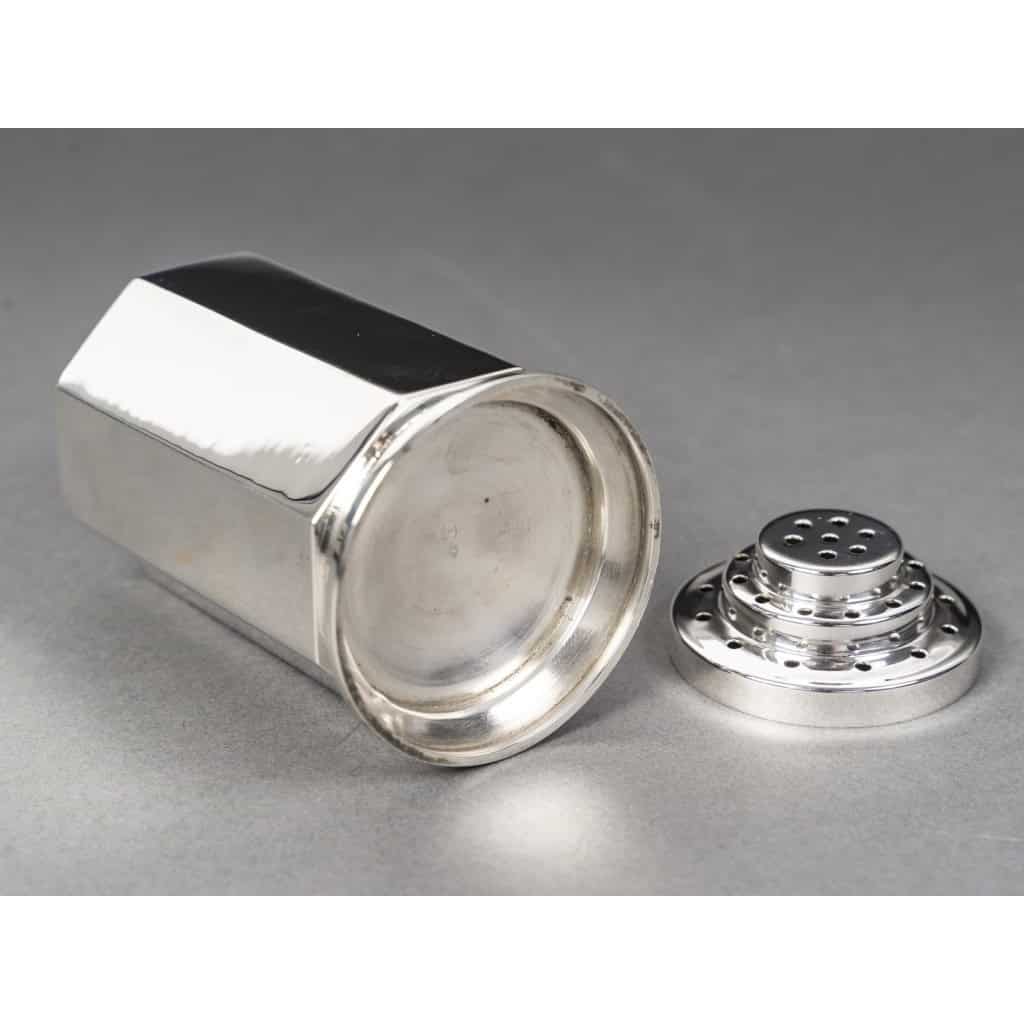 OLIER & CARON Saupoudreuse argent massif époque ART DECO 1930 14
