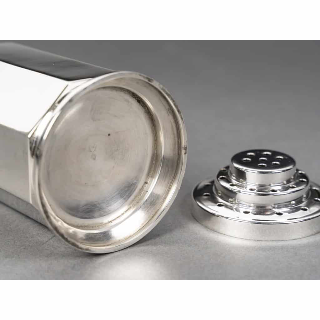 OLIER & CARON Saupoudreuse argent massif époque ART DECO 1930 15