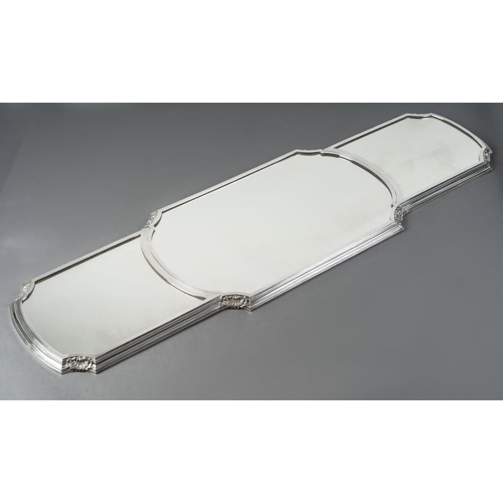 LAPPARRA Three-part mirrored table centrepiece, 1930th century, circa 40/4 XNUMX