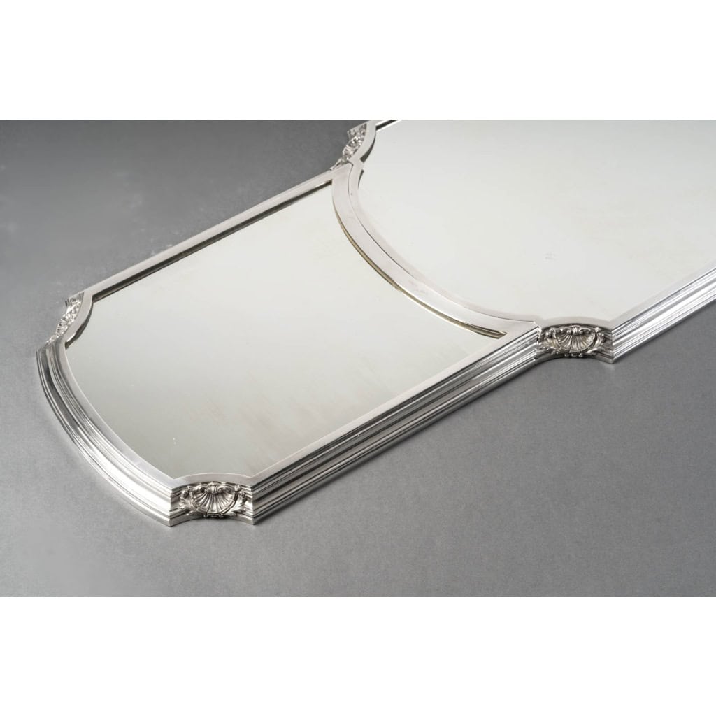 LAPPARRA Three-part mirrored table centrepiece, 1930th century, circa 40/5 XNUMX