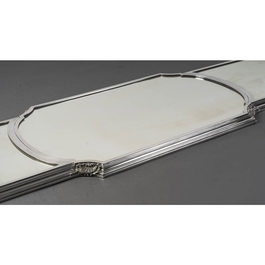 LAPPARRA Three-part mirrored table centrepiece, 1930th century, circa 40/11 XNUMX