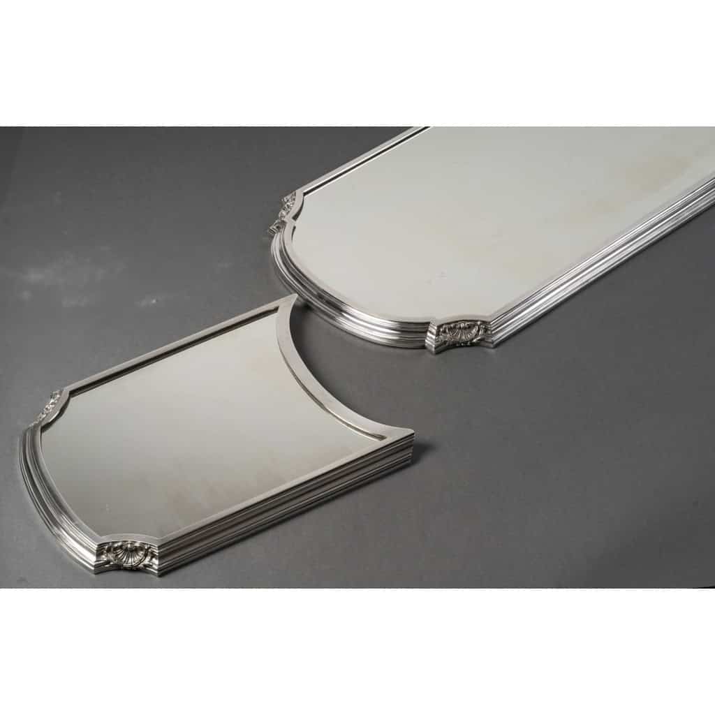 LAPPARRA Three-part mirrored table centrepiece, 1930th century, circa 40/15 XNUMX