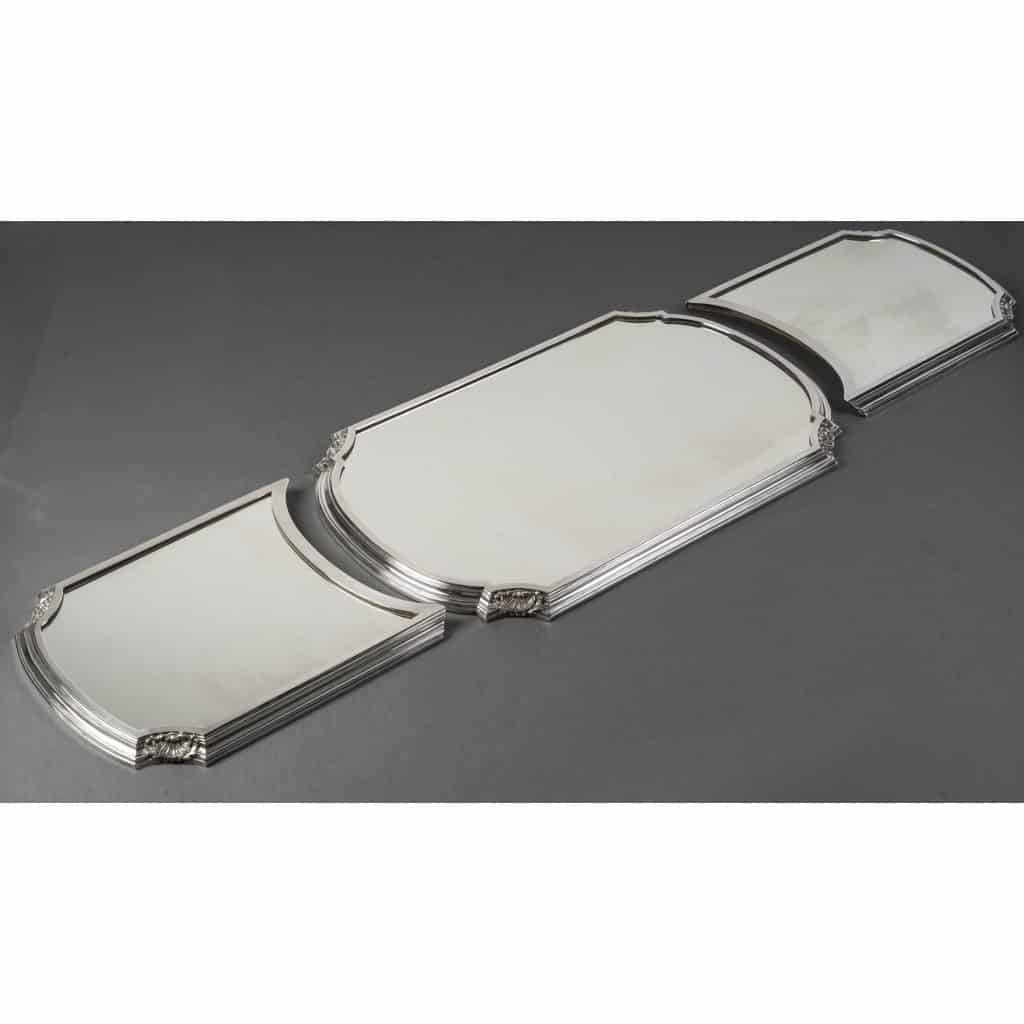 LAPPARRA Three-part mirrored table centrepiece, 1930th century, circa 40/3 XNUMX