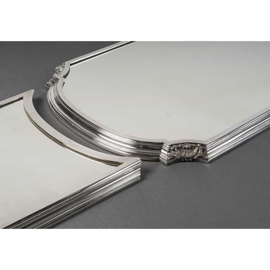 LAPPARRA Three-part mirrored table centrepiece, 1930th century, circa 40/18 XNUMX