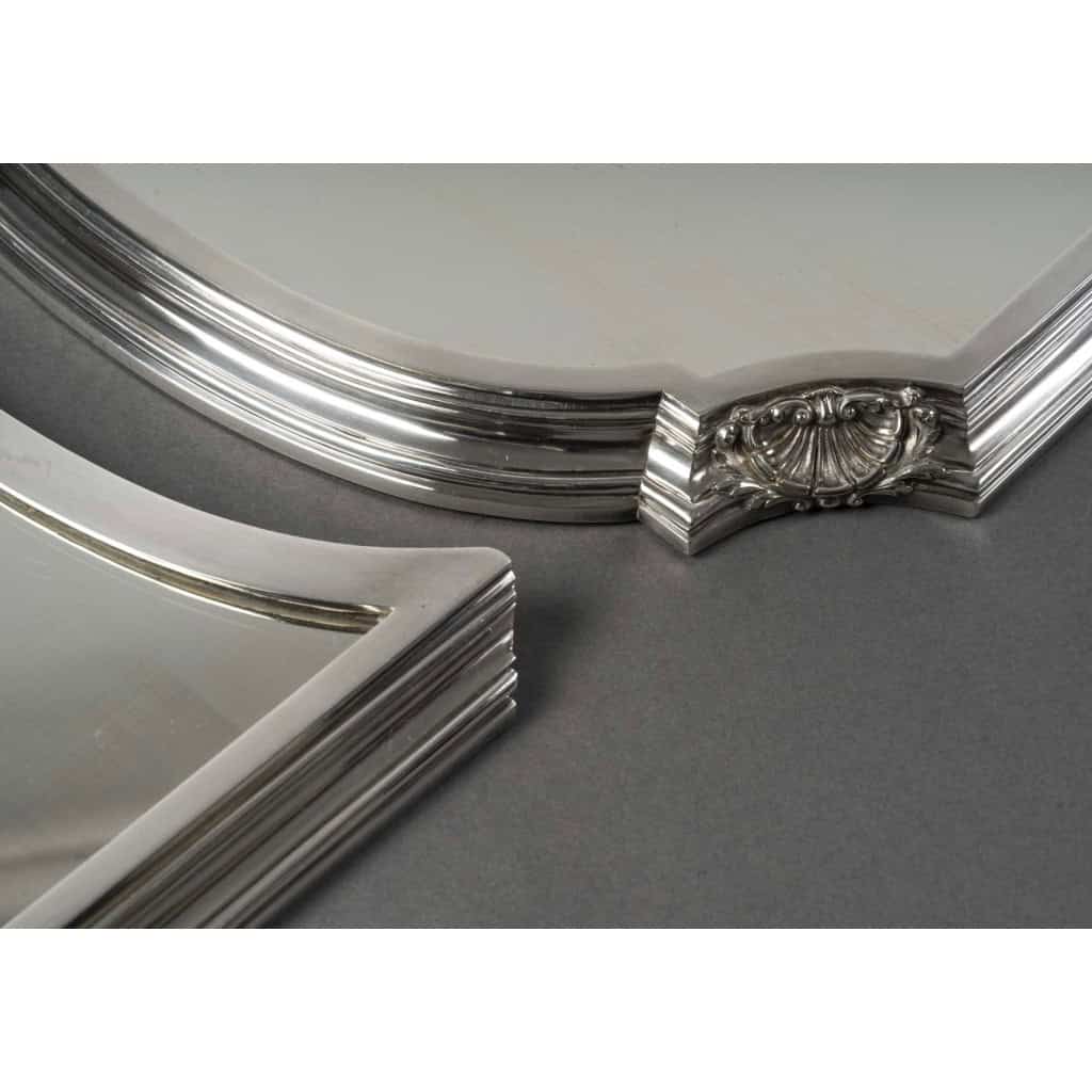 LAPPARRA Three-part mirrored table centrepiece, 1930th century, circa 40/19 XNUMX