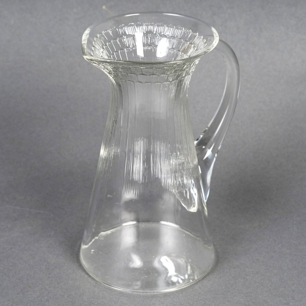 1932 René Lalique – 2 Brocs Et 1 Carafe Art Déco Fleur Verre Blanc 7
