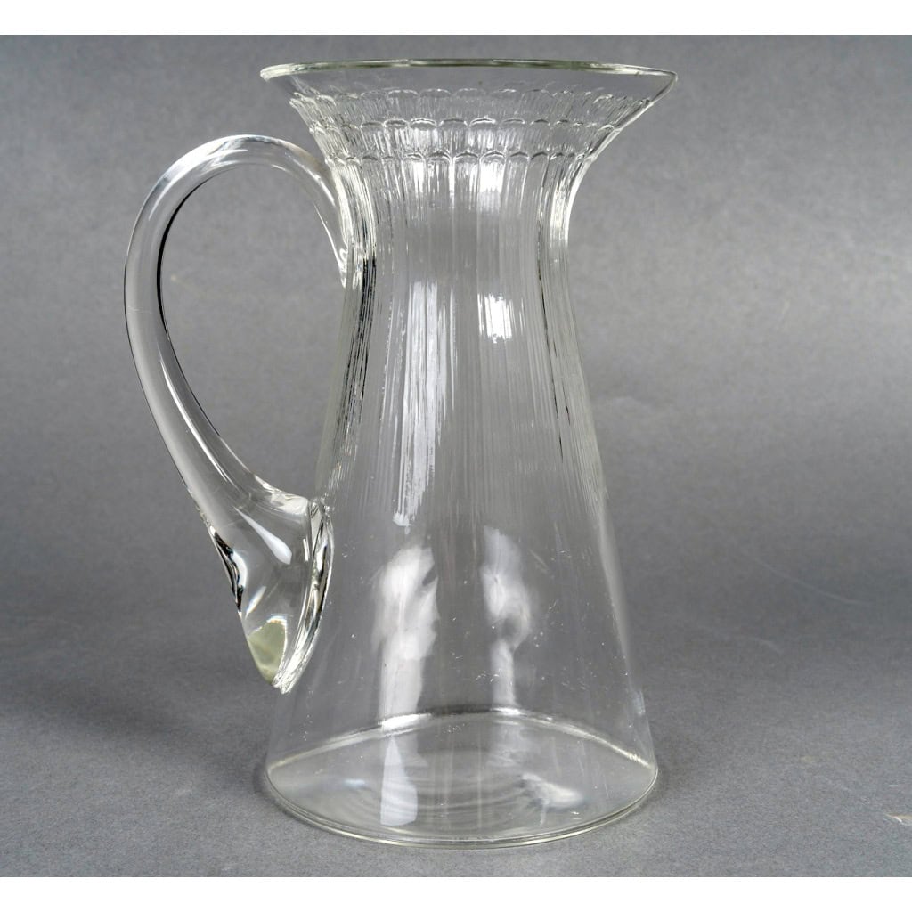 1932 René Lalique – 2 Brocs Et 1 Carafe Art Déco Fleur Verre Blanc 8