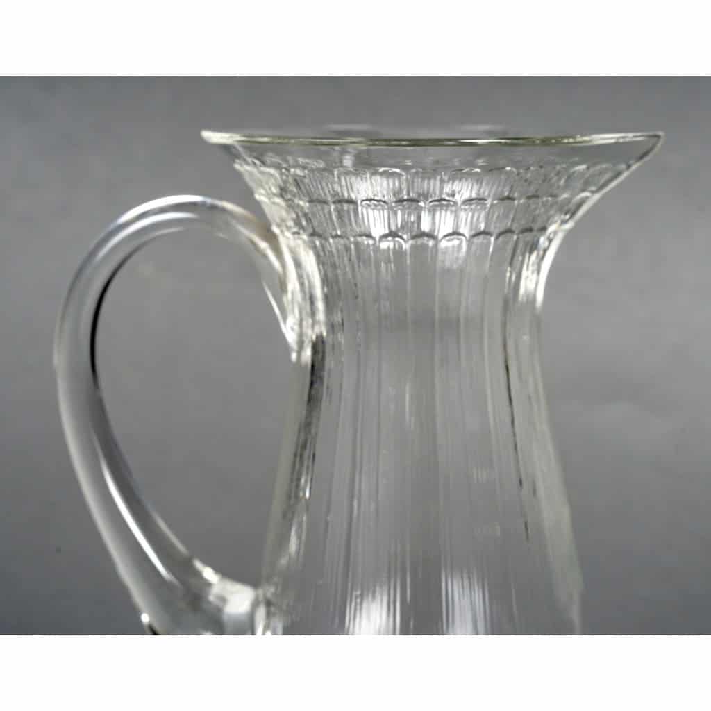 1932 René Lalique – 2 Brocs Et 1 Carafe Art Déco Fleur Verre Blanc 9