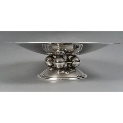 Christofle – Luc Lanel – Coupe sur pied martelée époque ART DECO