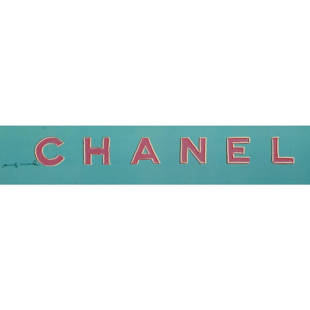 Affiche Originale, d’après Andy Warhol, Chanel N°5, Pop Art, Mode, Luxe, Couture, Parfum, Eau de Toilette, Odeur, Vert, Bleu, 1997 5