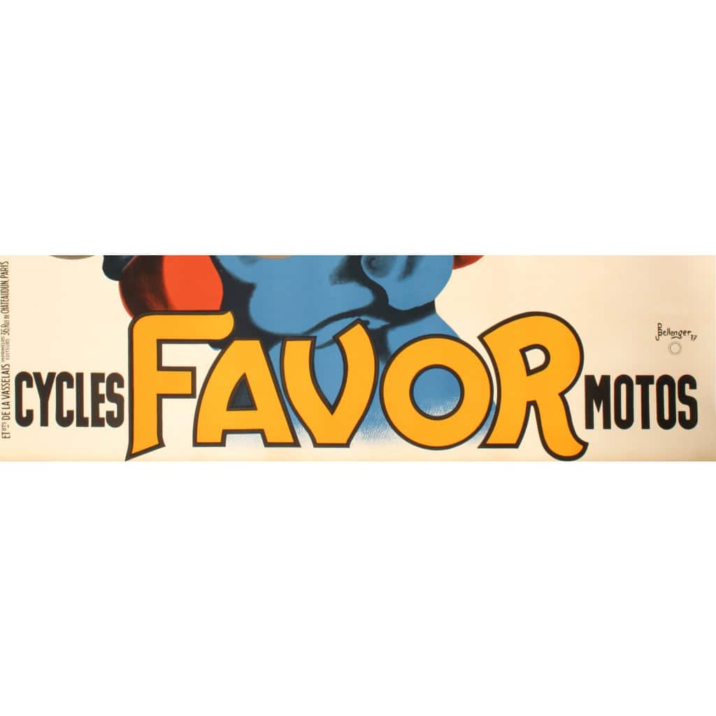 Affiche Originale, Jacques et Pierre Bellenger, Favor, Cycles, Vélomoteurs, Motos, Motocycle, Mobylette, Bécane, Bicyclette, Vélo, Deux Roues, Motard, Biker, Pilote, Mécanique, Clermont-Ferrand, 1937 8