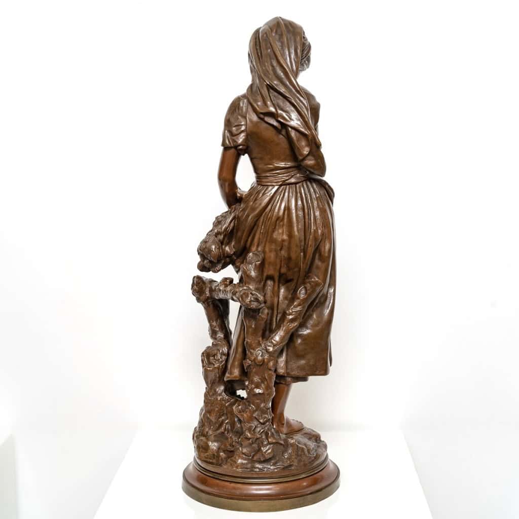 Sculpture – Jeune Fille à La Gerbe De Blé , Mathurin Moreau (1822-1912) – Bronze 8