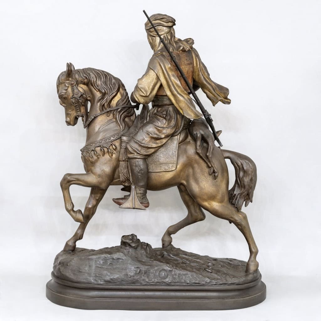 Cavalier Arabe En Retour De Chasse , Alfred Barye (1839-1882) Et Émile Guillemin (1841-1907) 8