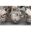 Paire de coupes en cristal gravé sur support en argent massif XIXe 21
