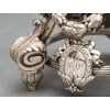 Paire de coupes en cristal gravé sur support en argent massif XIXe 22