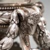 Paire de coupes en cristal gravé sur support en argent massif XIXe 24