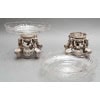 Paire de coupes en cristal gravé sur support en argent massif XIXe 26