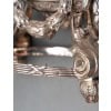 Paire de coupes en cristal gravé sur support en argent massif XIXe 29