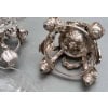Paire de coupes en cristal gravé sur support en argent massif XIXe 30