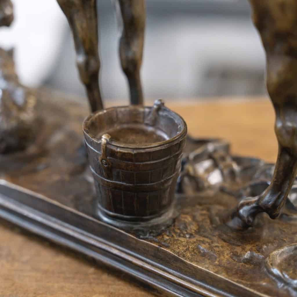 Sculpture – Cheval Et Chien À L’Écurie , Henri – Alfred Jacquemart (1824-1896) – Bronze 8
