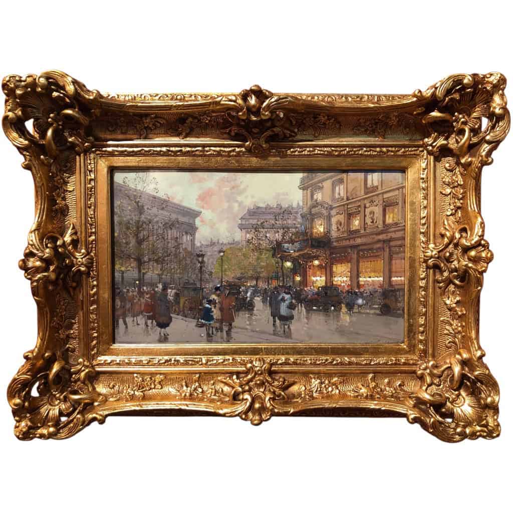 GALIEN LALOUE Tableau 20è Paris Animation Aux 3 Quartiers à La Madeleine Gouache Aquarelle Certificat d’authenticité 3