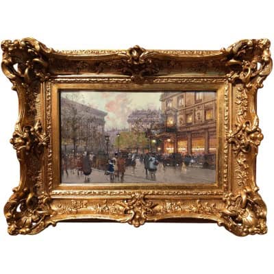GALIEN LALOUE Tableau 20è Paris Animation Aux 3 Quartiers à La Madeleine Gouache Aquarelle Certificat d’authenticité