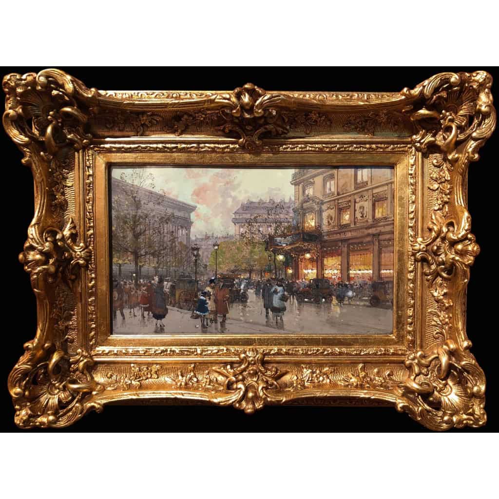 GALIEN LALOUE Tableau 20è Paris Animation Aux 3 Quartiers à La Madeleine Gouache Aquarelle Certificat d’authenticité 11