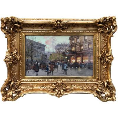 GALIEN LALOUE Tableau 20è Paris Animation Aux 3 Quartiers à La Madeleine Gouache Aquarelle Certificat d’authenticité