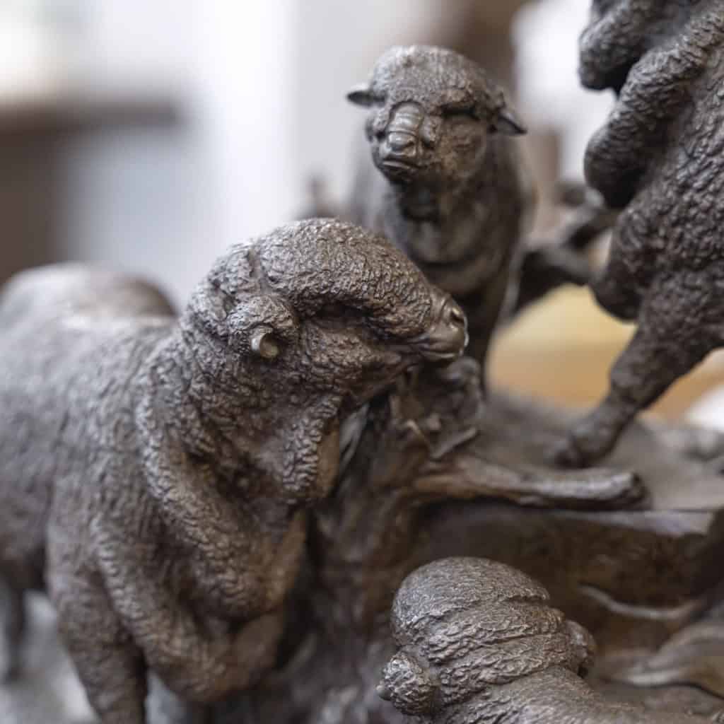 Sculpture – Famille De Mérinos , Jules Moigniez (1835 – 1894) – Bronze 6