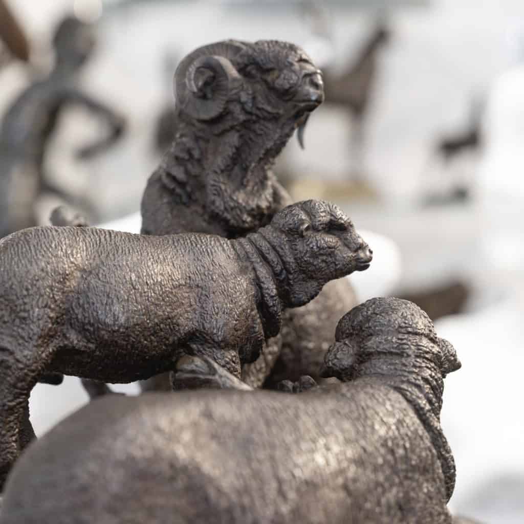 Sculpture – Famille De Mérinos , Jules Moigniez (1835 – 1894) – Bronze 10