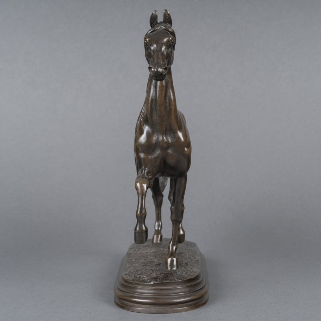 Sculpture – Cheval Antérieur Levé , Alfred Barye (1839-1895) – Bronze 6