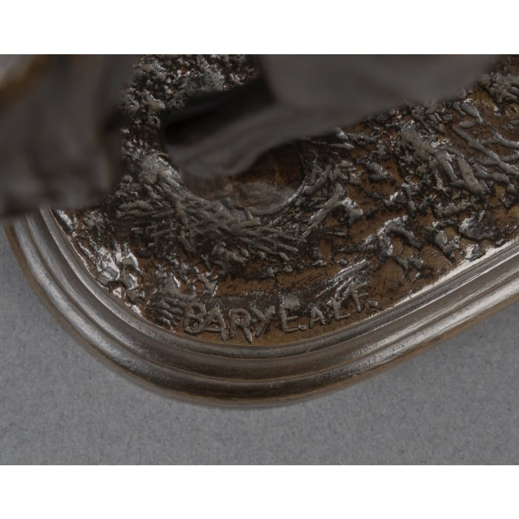 Sculpture – Cheval Antérieur Levé , Alfred Barye (1839-1895) – Bronze 9