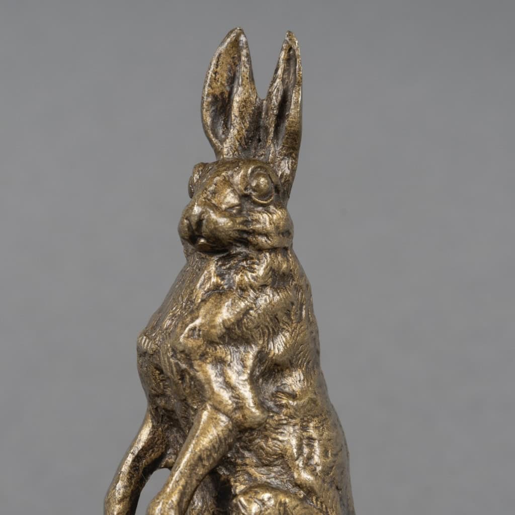 Sculpture – Lièvre à l’Arrêt , Alfred Dubucand (1828-1894) – Bronze 8