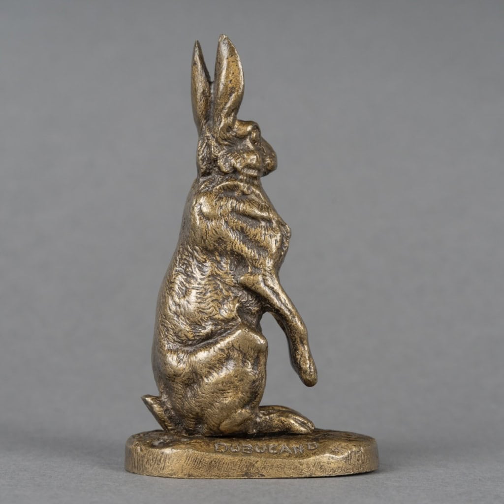 Sculpture – Lièvre à l’Arrêt , Alfred Dubucand (1828-1894) – Bronze 9