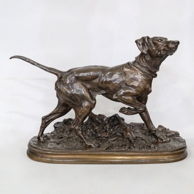 Sculpture – Chien Braque Marly , Pierre – Jules Mêne (1810-1879) – Bronze